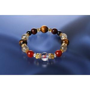 一発的中・大当りブレス 白水晶 黄水晶 金針水晶 虎目石 赤メノウ パワーストーン ブレスレット メ...