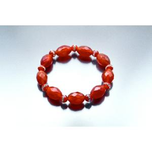 幸せ赤めのうブレス 赤メノウ パワーストーン ブレスレット メンズ レディース 効果 ハンドメイド ...