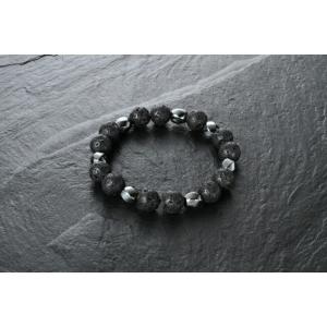 磁気エナジー溶岩ブレス ヘマタイト パワーストーン ブレスレット メンズ レディース 効果 ハンドメ...