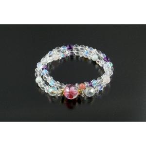 桜の２重ブレスレット 白水晶 アメジスト ローズクォーツ 翡翠 インカローズ パワーストーン ブレス...