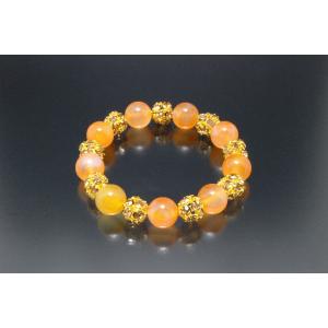 オレンジめのうゴージャスブレス オレンジメノウ パワーストーン ブレスレット メンズ レディース 効...