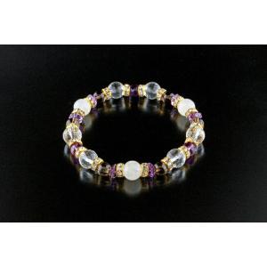 安眠ブレスレット 白水晶 アメジスト スモーキークォーツ ムーンストーン 浄化 種類 相性 運気 エ...