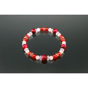 女性ホルモン充足ブレス 白水晶 ローズ タイガーアイ ローズクォーツ 赤メノウ 浄化 種類 相性 運...