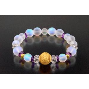 薬師如来・無病息災ブレスレット 白水晶 アメジスト パワーストーン ブレスレット メンズ レディース...