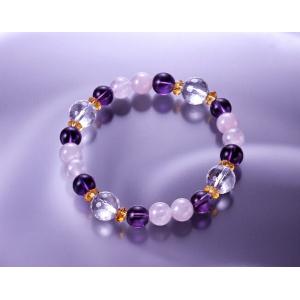 エナジーストーンブレス 白水晶 黄水晶 アメジスト ローズクォーツ メンズ レディース 効果 ハンド...