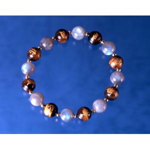 ラブラド梵字ブレス 虎目石 タイプ  虎目石 ラブラドライト パワーストーン ブレスレット 送料無料...