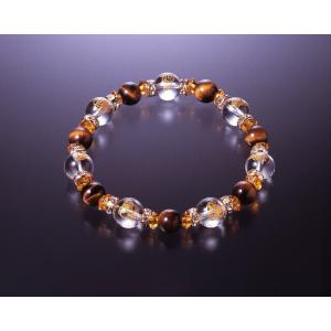 虎目水晶・七福神ブレス　白水晶 黄水晶 虎目石 パワーストーン ブレスレット 送料無料 メンズ レデ...