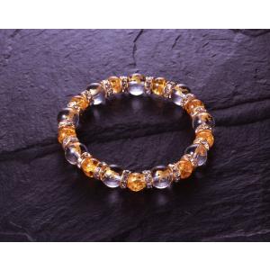 順風満帆・九頭馬ブレス　黄水晶タイプ　白水晶 爆裂黄水晶 パワーストーン ブレスレット 送料無料 メ...