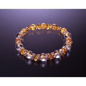 ミラクル七福神ブレス　白水晶 黄水晶 爆裂黄水晶 パワーストーン ブレスレット 送料無料 メンズ レ...