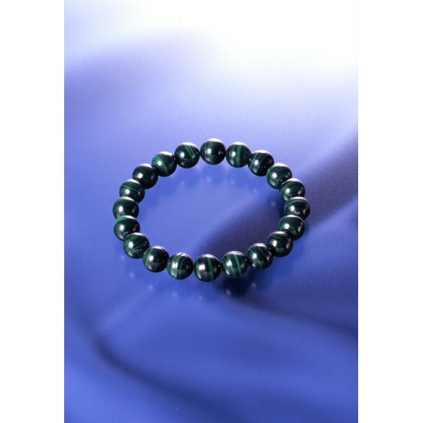 マラカイト幸運ブレス ラウンドタイプ　マラカイト パワーストーン ブレスレット 送料無料 メンズ レ...