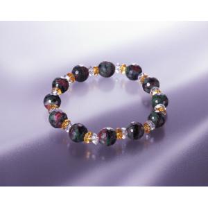 ルビーインゾイサイト幸運ブレス　白水晶 黄水晶 ルビーインゾイサイト パワーストーン ブレスレット ...