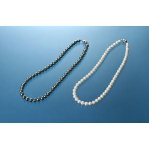 クオリティ貝パールネックレス ホワイト&amp;ダークグレーセット[BL_231] メンズ レディース 効果...