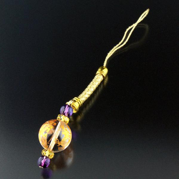 白水晶・四神ストラップ 白水晶 黄水晶 アメジスト パワーストーン ストラップ メンズ レディース ...