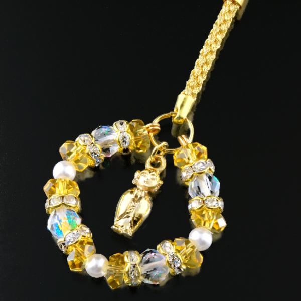 ほのぼの地蔵・ストレス解消ストラップ 黄水晶 パワーストーン ストラップ メンズ レディース 効果 ...