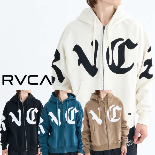 正規品 RVCA ルーカ メンズ ZIP パーカー 裏起毛 BF042-020 BACK SIDE ...