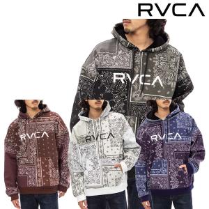 正規品 RVCA ルーカ メンズ 撥水 パーカー ドロップショルダー BC042-158 PATCHWORK BANDANA スエット BC042158 スウェット ペイズリー柄 撥水パーカー 大きめ