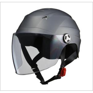 【リード工業】 SERIO RE-40 開閉シールド付き ハーフヘルメット スモーキーシルバー｜screate-shop2