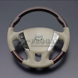 エルグランド E52 シルバーローズウッド/ダークグレー ステアリング