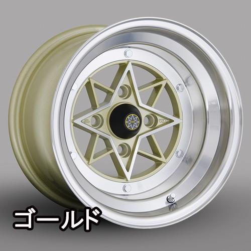 (復刻ホイール) スターシャーク 14x9.0 -26 114.3 4H (ゴールド)