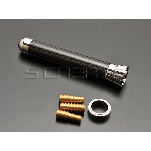 本物カーボン使用 ショートアンテナ(ブラック)タントエグゼ/タントエグゼカスタム/ムーブLA100/...