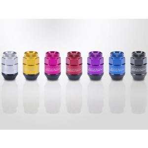 M12x1.25 4穴 2PCシェルナット ショート ローレット/ブルー(BL) ポーチ付 / CR...