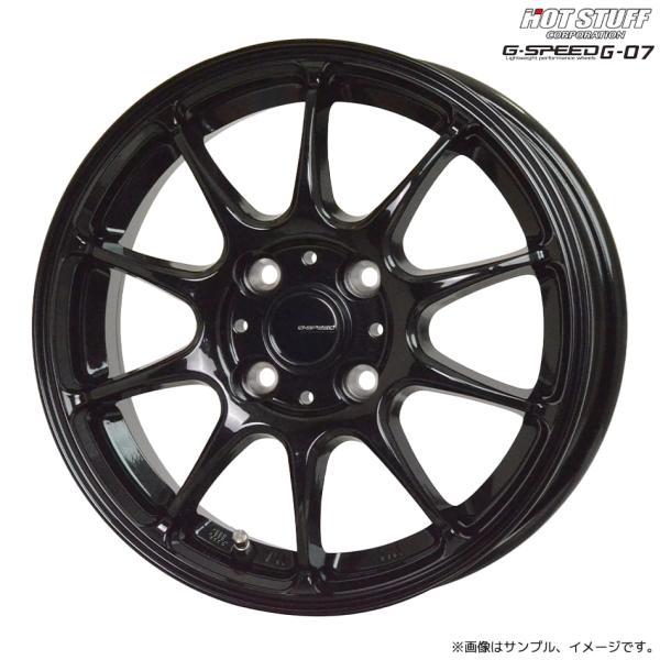 ジー・スピード G-07 ホイール1本 15x5.5J 4H 100 +43 メタリックブラック(M...