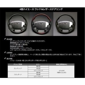 ハイエース/レジアスエース4型用 200系 純正交換タイプ ウッド＆レザーステアリング 3色設定あり / ルナ インターナショナル LUNA｜screate