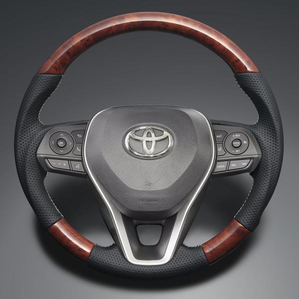 FEGGARI RAV4(PHV不可) 50系 ステアリング ミディアムブラウン(茶木目) x PV...