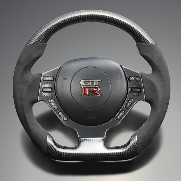 FEGGARI GT-R R35 ステアリング リアルカーボン x アルカンターラ(ブラック) x ...