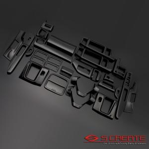 ステップワゴン RK系 3D インテリアパネル 28ピース/28P[ピアノブラック] インテリアウッドパネル/内装｜screate