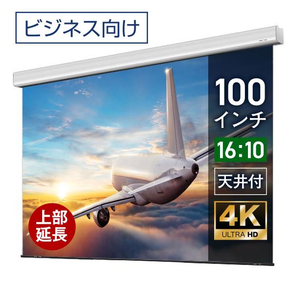 シアターハウス  電動プロジェクタースクリーン ケース付き (16：10) 100インチ マスクフリ...