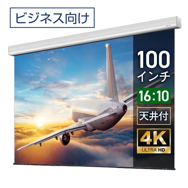 シアターハウス  電動プロジェクタースクリーン ケース付き (16：10) 100インチ マスクフリ...