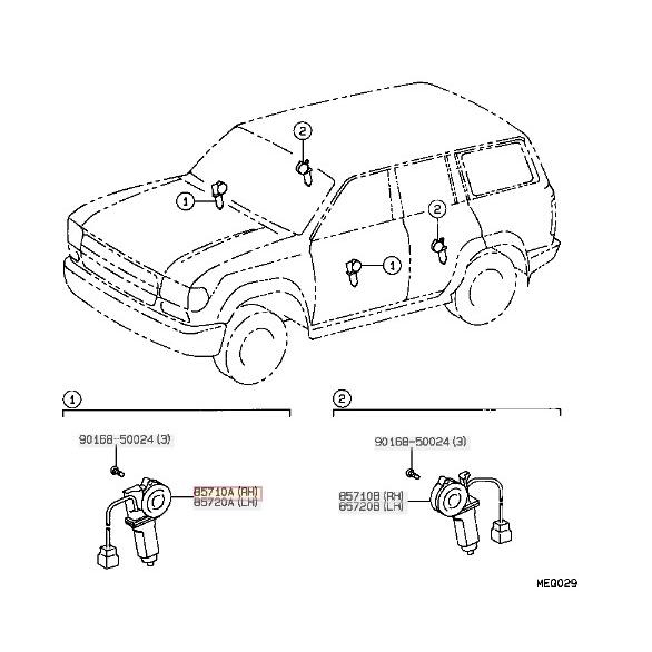 トヨタ TOYOTA 純正 ランクル ランドクルーザー 80系 パワーウインドウ レギュレータ モー...