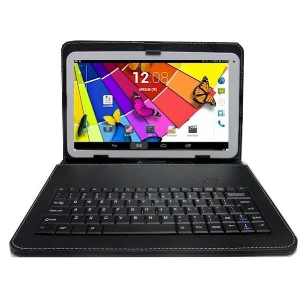 ７〜8インチタブレットPC対応 レザーキーボードケース マイクロUSBケーブル