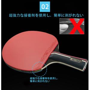 卓球ラケット シェークハンド 7枚合板 保護フ...の詳細画像2