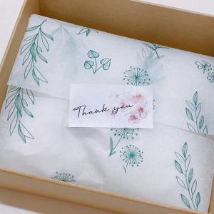 桜のThank youシール　水彩桜　 筆記体　44枚　NO.2357