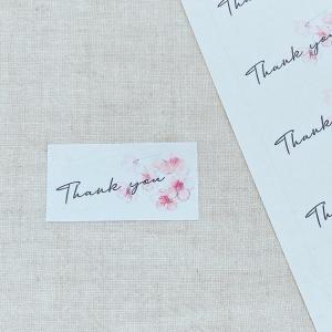 桜のThank youシール 水彩桜 筆記体 ...の詳細画像3
