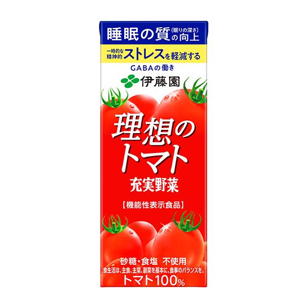 伊藤園 理想のトマト 紙パック 200ml x 48本 2ケース販売 伊藤園 日本 飲料 野菜ジュー...