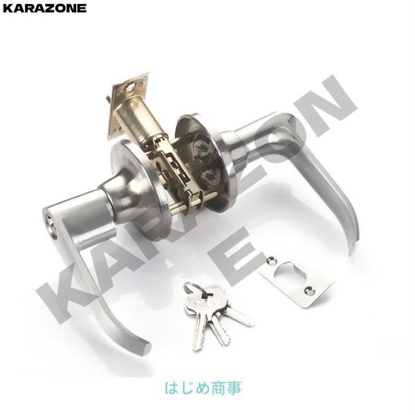 ドアノブ 鍵付き レバーハンドル ドアレバー 浴室ドアノブ トイレ用 玄関ドアノブ 住宅室内用レバー...