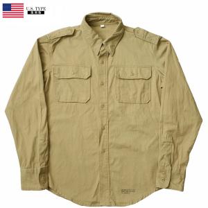 米軍タイプ コットンチノシャツ 長袖 無地(プレーン)