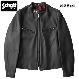 ノベルティープレゼント Schott ショット #7009 SCHOTT-641XX 60’S シングルブレスト ライダースジャケット メンズ 黒 ブラック ステアハイドレザージャケット