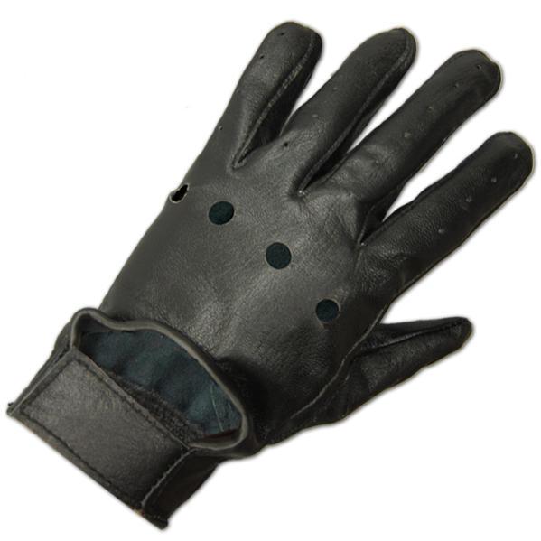 メール便可 レザー フルフィンガー グローブ【ブラック】