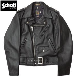 ノベルティープレゼント Schott ショット #7823950083(7007) SCH-613US VINT ONESTAR ワンスター ダブルブレスト ライダースジャケット 613 メンズ ブラック