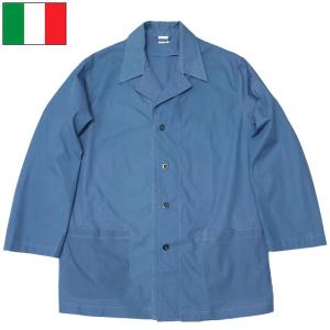イタリア軍 ワークシャツ ネイビー デッドストックメンズ トップス ジャケット 作業着 部屋着 パジャマ ルームウェア｜seabees