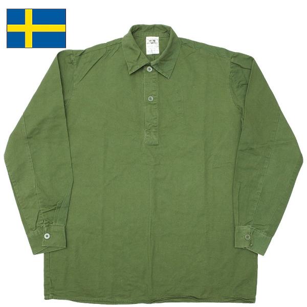 スウェーデン軍 M-55 プルオーバーシャツ スクエアボトム 長袖 USED JS027UN M55...