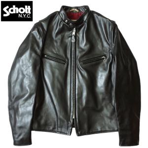 ノベルティープレゼント Schott ショット #7823950088(7417) 641XXH ホースハイド カフェレーサー ライダースジャケット メンズ 黒 ブラック 本革ジャン