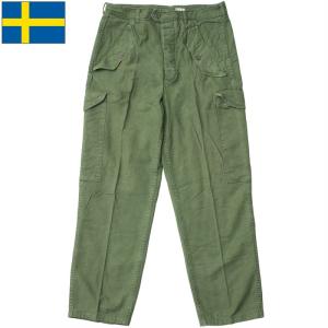 スウェーデン軍 ユーティリティパンツ カーゴポケット付き USEDメンズ ズボン ワイドパンツ 古着 軍物 実物 本物