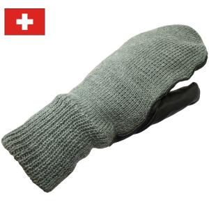 セール中 スイス軍 ウールレザー ミトングローブ...