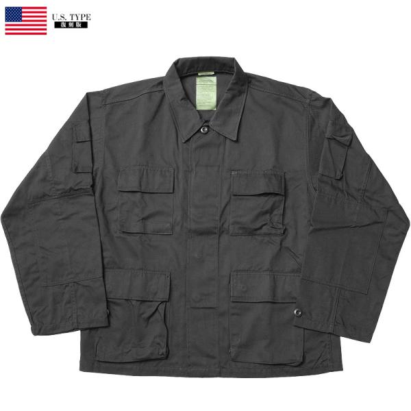 米軍タイプ BDUジャケット ブラック JB002YN メンズ コンバットジャケット サバゲー サバ...