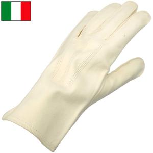 メール便可 イタリア軍 レザーグローブ ホワイト デッドストック
